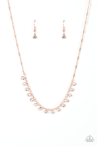 Cue the Mic Drop - White and Copper Necklace- Paparazzi Accessories
