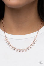 Load image into Gallery viewer, Cue the Mic Drop - White and Copper Necklace- Paparazzi Accessories