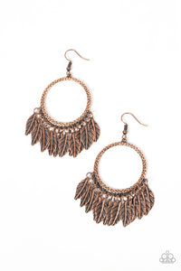 FOWL Tempered - Copper Earrings- Paparazzi Accessories