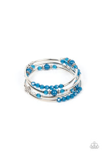 Whimsically Whirly - Blue and Silver Bracelet- Paparazzi Accessories