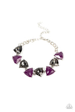 Load image into Gallery viewer, Pumped up Prisms - Purple and Silver Bracelet- Paparazzi Accessories