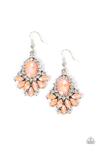 Magic Spell Sparkle - Orange and Silver Earrings- Paparazzi Accessories