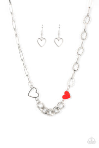 Little Charmer - Red and Silver Necklace- Paparazzi Accessories