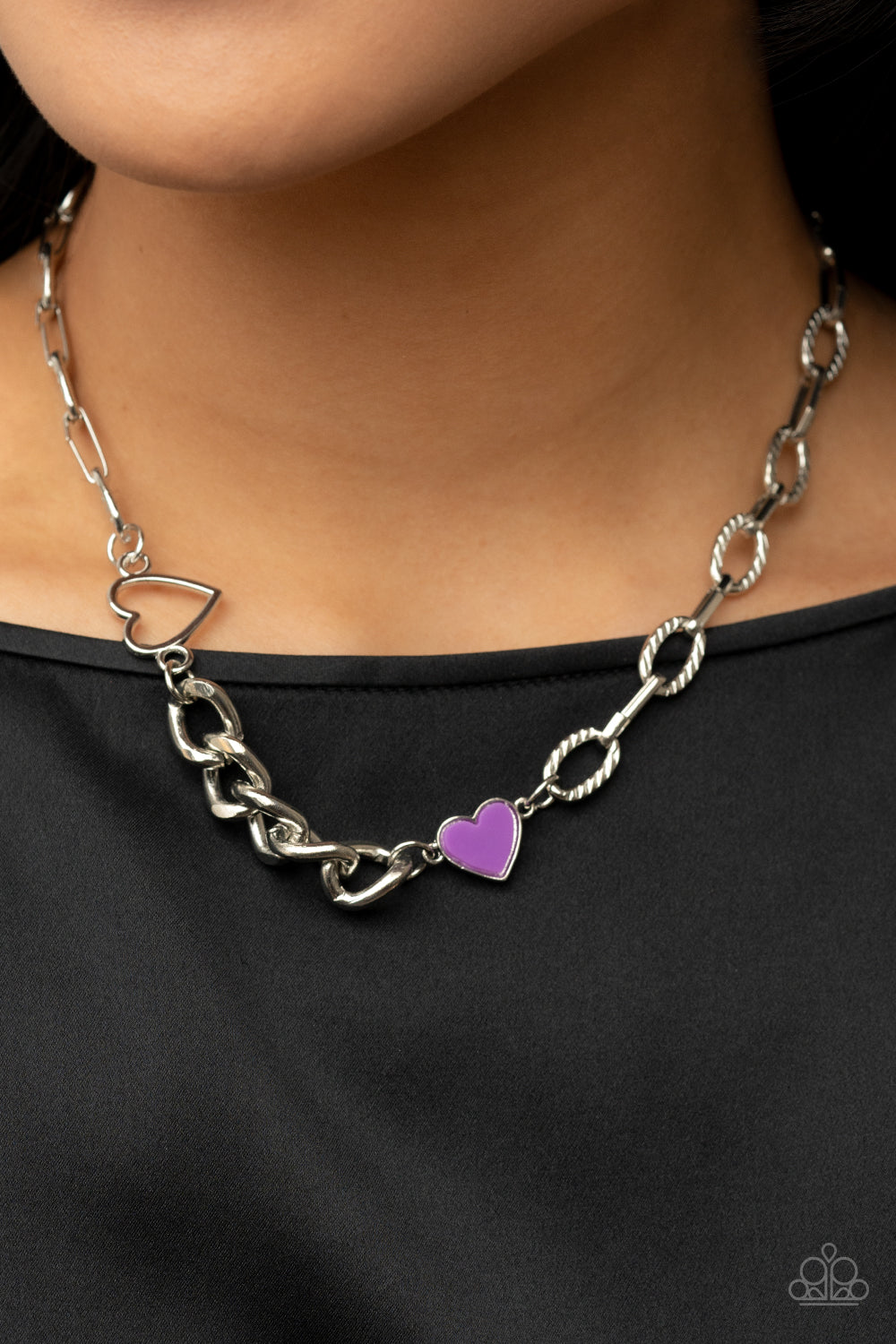 Little Charmer - Purple and Silver Necklace- Paparazzi Accessories