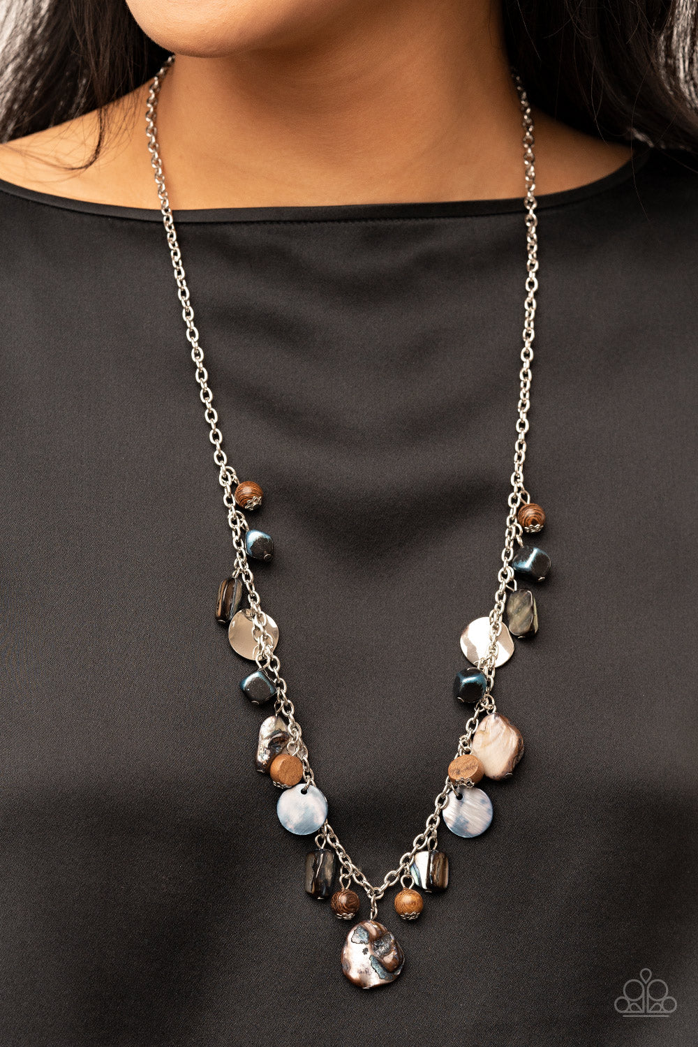 Caribbean Charisma - Blue and Silver Necklace- Paparazzi Accessories
