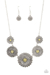 Marigold Meadows - Yellow and Silver Necklace- Paparazzi Accessories