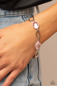 Dazzle for Days - Pink and Silver Bracelet- Paparazzi Accessories