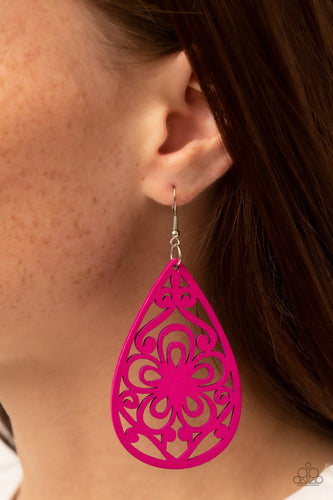 Marine Eden - Pink Earrings- Paparazzi Accessories