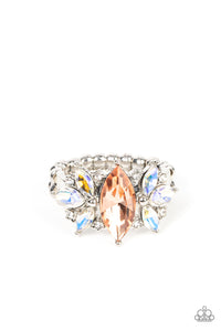 Luxury Luster - Orange and Silver Ring- Paparazzi Accessories