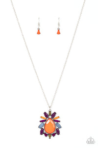 Indie Icon - Multicolored Silver Necklace- Paparazzi Accessories