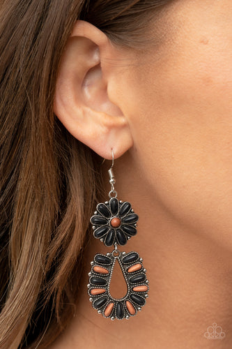 Badlands Eden - Brown and Silver Earrings- Paparazzi Accessories