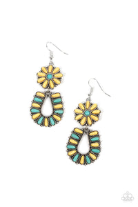 Badlands Eden - Yellow and Blue Earrings- Paparazzi Accessories