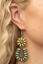 Load image into Gallery viewer, Badlands Eden - Yellow and Blue Earrings- Paparazzi Accessories