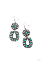Load image into Gallery viewer, Badlands Eden - Blue and Silver Earrings- Paparazzi Accessories