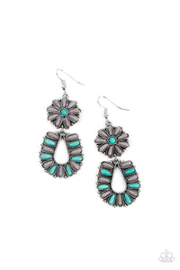 Badlands Eden - Blue and Silver Earrings- Paparazzi Accessories
