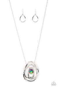 Luminous Labyrinth - Multicolored Silver Necklace- Paparazzi Accessories