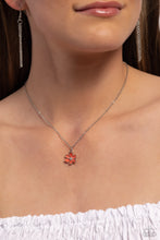 Load image into Gallery viewer, Cottage Retreat - Orange and Silver Necklace- Paparazzi Accessories