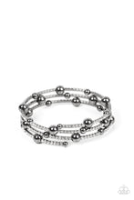 Load image into Gallery viewer, Spontaneous Shimmer - White and Gunmetal Bracelet- Paparazzi Accessories