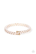Load image into Gallery viewer, Regal Wraparound - White and Gold Bracelet- Paparazzi Accessories