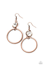 Load image into Gallery viewer, Standalone Sparkle - White and Copper Earrings- Paparazzi Accessories