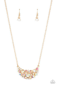 Effervescently Divine - Multicolored Gold Necklace- Paparazzi Accessories