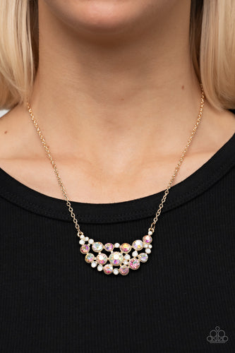 Effervescently Divine - Multicolored Gold Necklace- Paparazzi Accessories