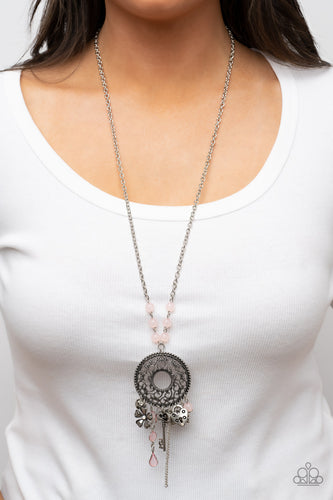 Making Memories - Pink and Silver Necklace- Paparazzi Accessories
