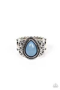 Maritime Mirage - Blue and Silver Ring- Paparazzi Accessories