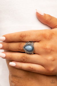 Maritime Mirage - Blue and Silver Ring- Paparazzi Accessories