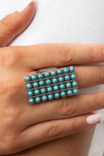 Load image into Gallery viewer, Pack Your SADDLEBAGS - Blue and Silver Ring- Paparazzi Accessories