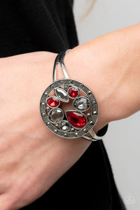 Time to Twinkle - Red and Silver Bracelet- Paparazzi Accessories