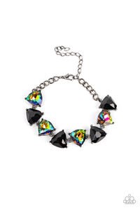Pumped up Prisms - Multicolored Gunmetal Bracelet- Paparazzi Accessories