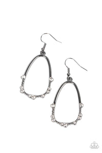 Ready Or YACHT - White and Gunmetal Earrings- Paparazzi Accessories
