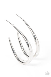 CURVE Your Appetite - Silver Earrings- Paparazzi Accessories