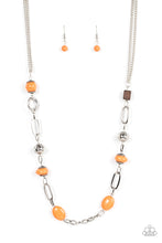 Load image into Gallery viewer, Barefoot Bohemian - Orange and Silver Necklace- Paparazzi Accessories