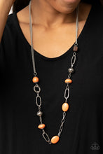 Load image into Gallery viewer, Barefoot Bohemian - Orange and Silver Necklace- Paparazzi Accessories