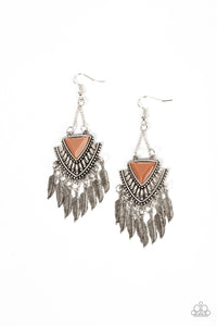 Shady Oasis - Brown and Silver Earrings- Paparazzi Accessories