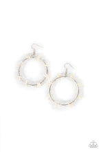 Load image into Gallery viewer, Ocean Surf - White and Silver Earrings- Paparazzi Accessories