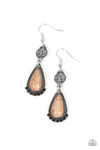 Montana Mountains - Brown and Silver Earrings- Paparazzi Accessories