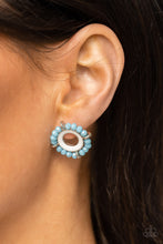 Load image into Gallery viewer, Nautical Notion - Blue and Silver Earrings- Paparazzi Accessories
