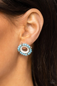 Nautical Notion - Blue and Silver Earrings- Paparazzi Accessories