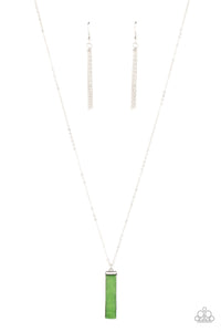 Set in GEMSTONE - Green and Silver Necklace- Paparazzi Accessories