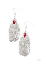 Load image into Gallery viewer, Pressed for CHIME - Red and Silver Earrings- Paparazzi Accessories