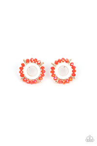 Nautical Notion - Orange and Silver Earrings- Paparazzi Accessories