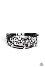 Load image into Gallery viewer, Here Comes the BLOOM - Black and Silver Bracelet- Paparazzi Accessories