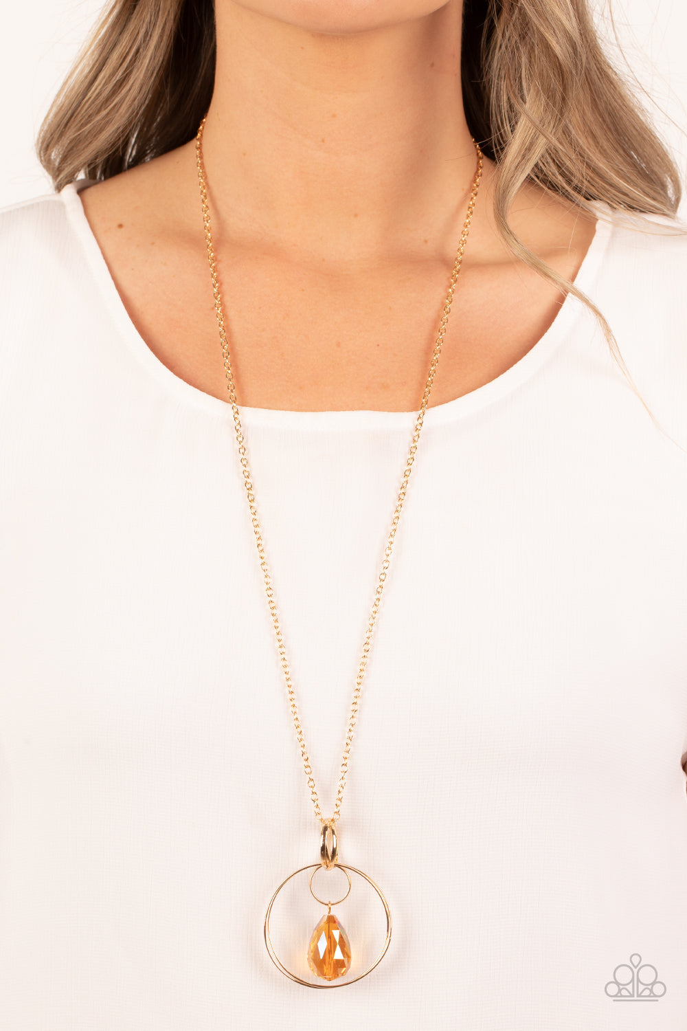 Swinging Shimmer - Gold Necklace- Paparazzi Accessories
