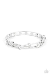 Slammin Sparkle - White and Silver Bracelet- Paparazzi Accessories