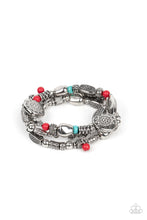 Load image into Gallery viewer, Western Quest - Red and Silver Bracelets- Paparazzi Accessories