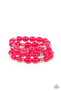 Coastal Coastin - Pink and Silver Bracelets- Paparazzi Accessories