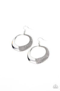 Downtown Jungle - Silver Earrings- Paparazzi Accessories